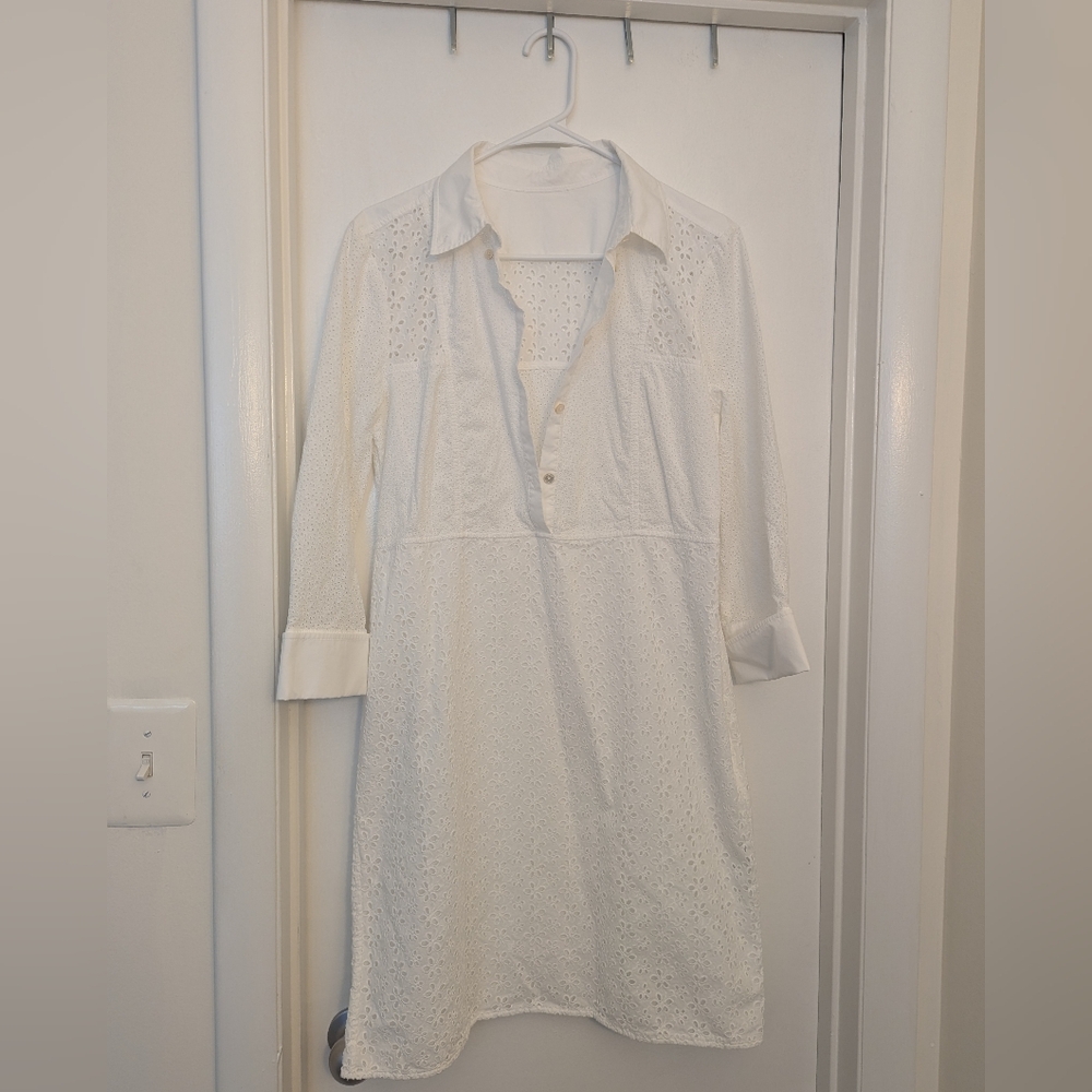 Tory Burch Eyelet Patchwork White Dress - image 2